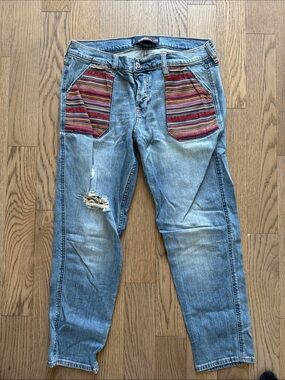 Hollister Light Blue Jeans with Striped Pocket Accents